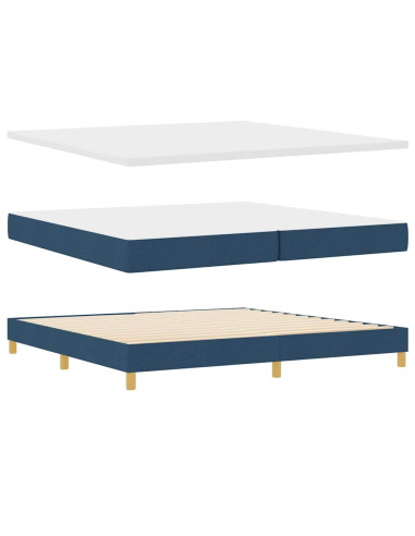 Letto a molle con materasso Blu 200 x 200 cm Tessuto