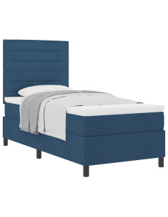 Letto a molle con materasso Blu 100 x 200 cm Tessuto 2