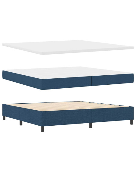 Letto a molle con materasso Blu 200 x 200 cm Tessuto