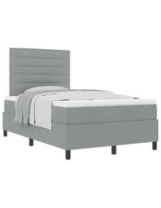 Letto a molle con materasso Grigio chiaro 120 x 200 cm Tessuto 2