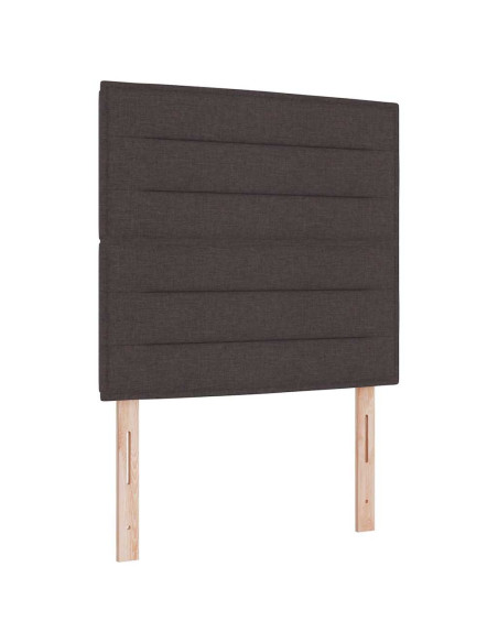 Letto a Sorgente LED Marrone Scuro 100 x 200 cm Tessuto