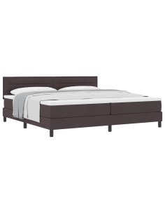 Letto a molle con materasso Marrone Scuro 200 x 200 cm Tessuto 2