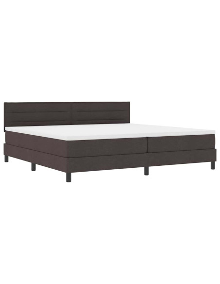 Letto a molle con materasso Marrone Scuro 200 x 200 cm Tessuto