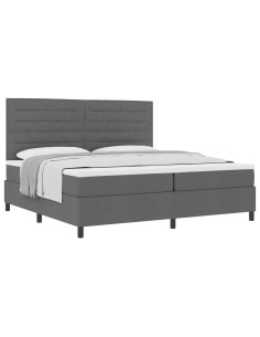 Letto a molle con materasso Grigio scuro 200 x 200 cm Tessuto 2