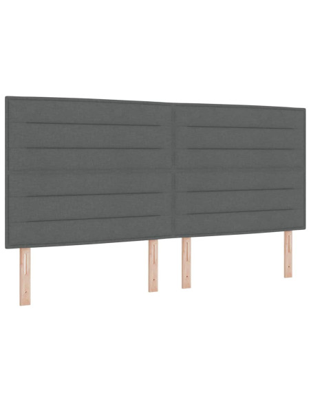 Letto a molle con materasso Grigio scuro 200 x 200 cm Tessuto