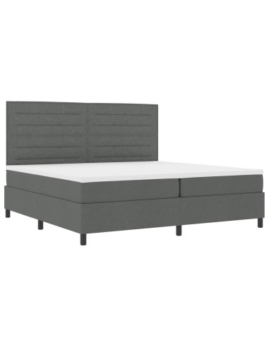 Letto a molle con materasso Grigio scuro 200 x 200 cm Tessuto
