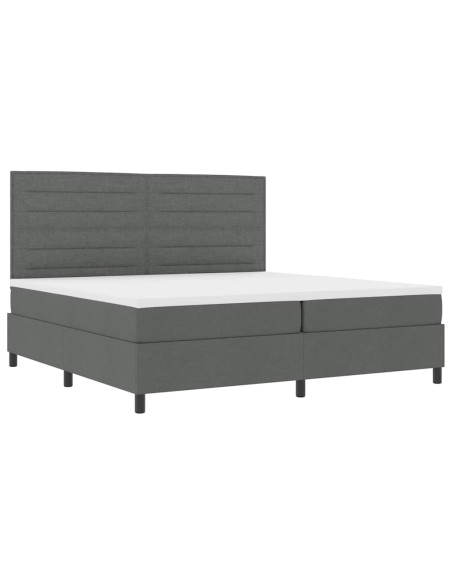 Letto a molle con materasso Grigio scuro 200 x 200 cm Tessuto