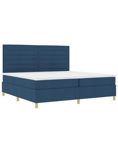 Letto a molle con materasso Blu 200 x 200 cm Tessuto