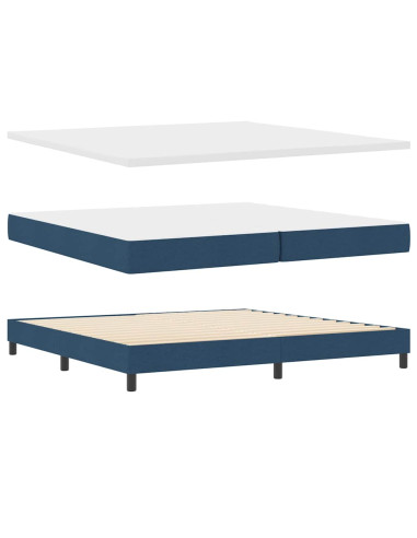 Letto a molle con materasso Blu 200 x 200 cm Tessuto