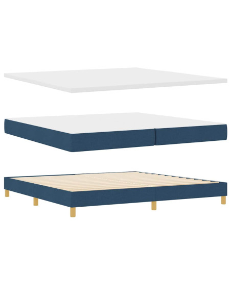 Letto a molle con materasso Blu 200 x 200 cm Tessuto