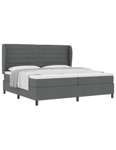 Letto a molle con materasso Grigio scuro 200 x 200 cm Tessuto 2