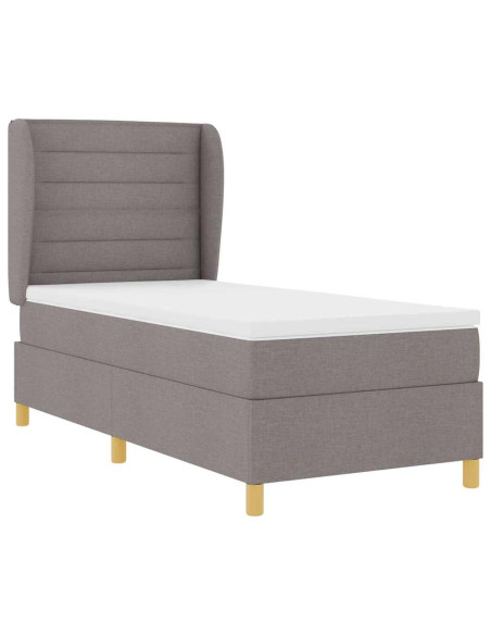 Letto con molle e materasso Grigio Scuro 90x190 cm Tessuto