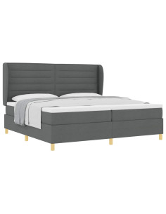 Letto con molle e materasso Grigio Scuro 90x190 cm Tessuto 2