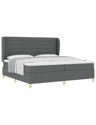 Letto con molle e materasso Grigio Scuro 90x190 cm Tessuto