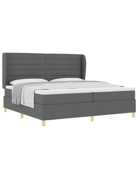 Letto con molle e materasso Grigio Scuro 90x190 cm Tessuto