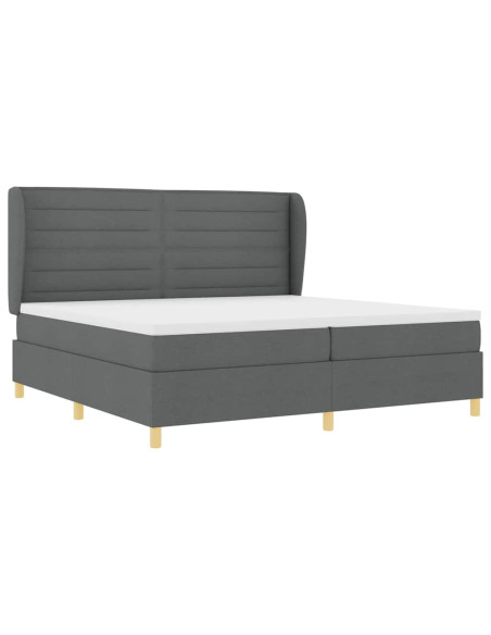 Letto con molle e materasso Grigio Scuro 90x190 cm Tessuto