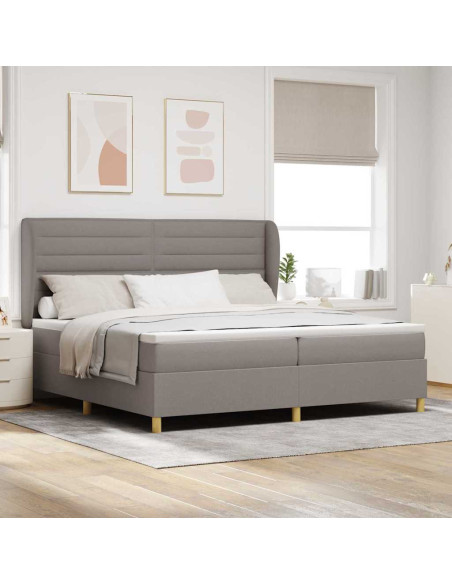 Letto con molle e materasso Grigio Scuro 90x190 cm Tessuto
