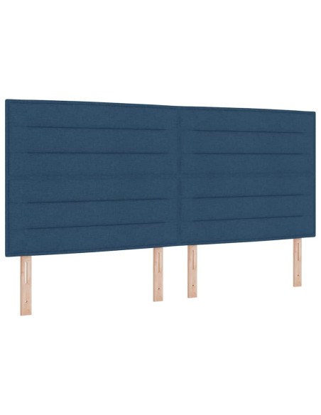 Letto con molle e materasso Grigio Scuro 90x190 cm Tessuto Blu