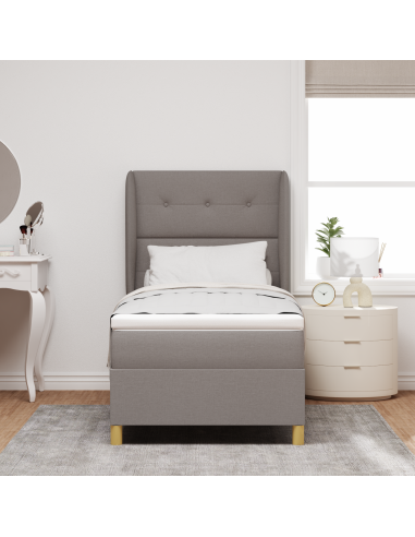 Letto con molle e materasso Grigio Scuro 90x190 cm Tessuto