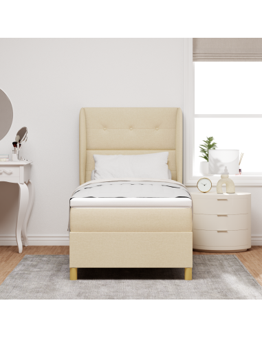 Letto con molle e materasso Grigio Scuro 90x190 cm Tessuto