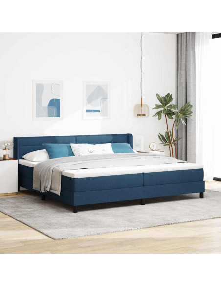 Letto a molle con materasso Blu 200 x 200 cm Poliestere