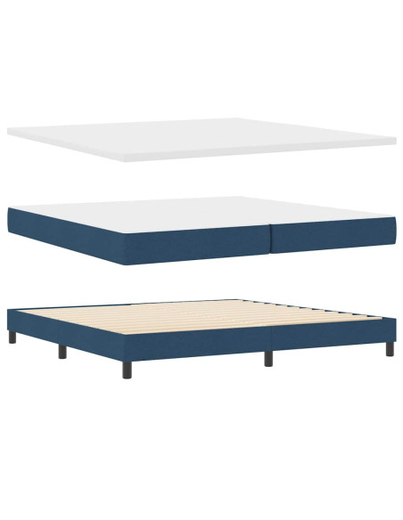 Letto a molle con materasso Blu 200 x 200 cm Poliestere