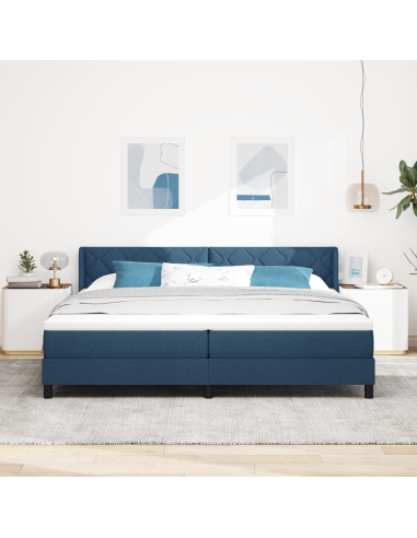 Letto a molle con materasso Blu 200 x 200 cm Poliestere