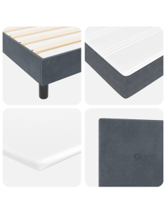 Letto a molle con testiera Grigio scuro 200 x 160 cm Poliestere