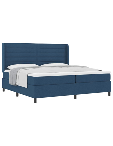 Letto a molle con materasso Blu 200 x 200 cm Tessuto