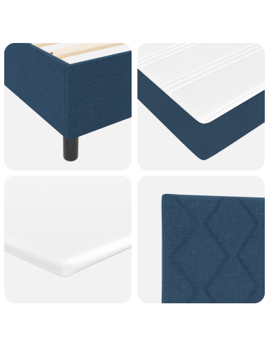 Letto a molle con materasso Blu 200 x 200 cm Tessuto