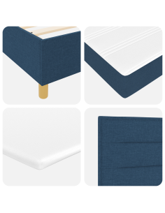 Letto a molle con materasso Blu 90 x 200 cm Tessuto