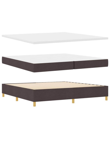 Letto a molle con materasso Marrone Scuro 200 x 200 cm Tessuto