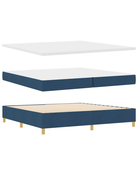 Letto a molle con materasso Blu 200 x 200 cm Tessuto