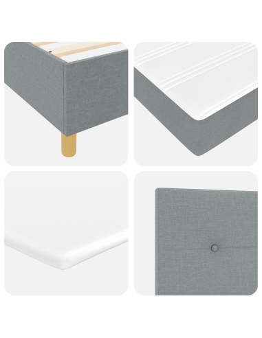 Letto a molle con materasso Grigio chiaro 90 x 190 cm Tessuto