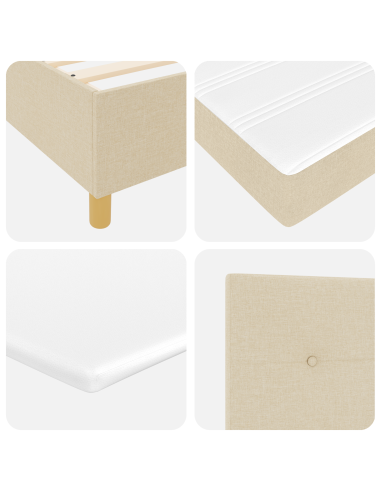 Letto a molle con materasso Crema 100 x 200 cm Tessuto