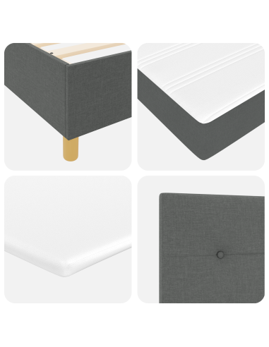 Letto a molle con materasso Grigio scuro 140 x 200 cm Tessuto