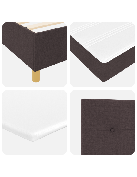 Letto a molle con materasso Marrone Scuro 140 x 200 cm Tessuto