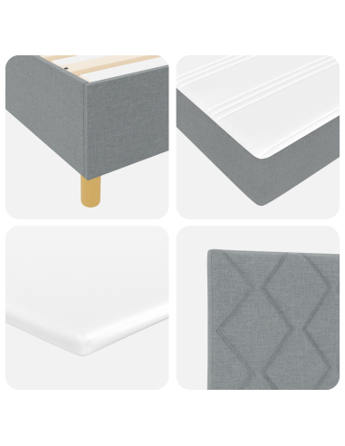 Letto a molle con materasso Grigio chiaro 80 x 200 cm Tessuto