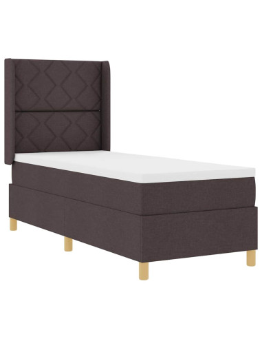 Letto a molle con testiera Marrone Scuro 80 x 200 cm Tessuto