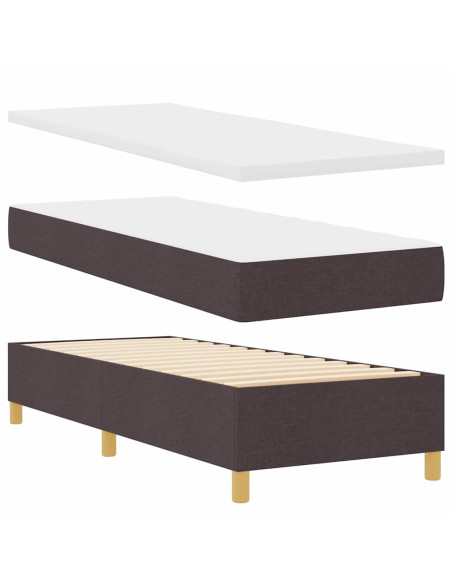 Letto a molle con testiera Marrone Scuro 80 x 200 cm Tessuto
