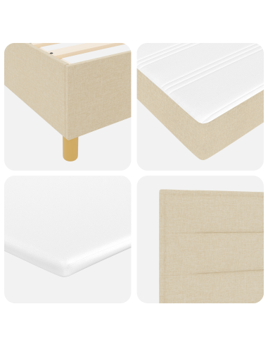 Letto a molle con materasso Crema 80 x 200 cm Tessuto