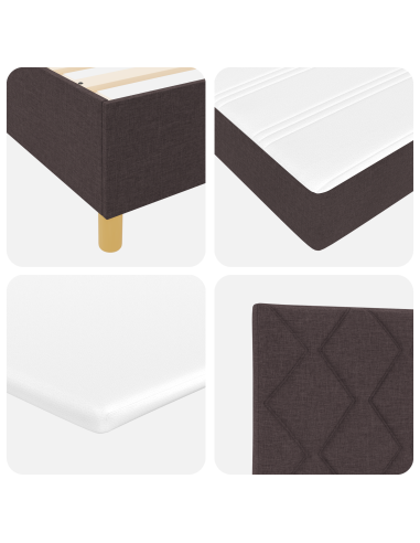 Letto a molle con materasso Marrone Scuro 100 x 200 cm Tessuto