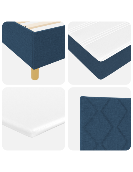 Letto a molle con materasso Blu 100 x 200 cm Tessuto