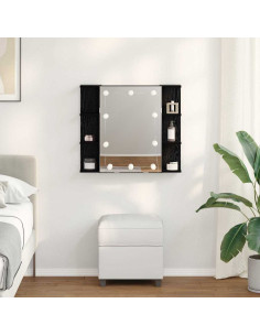 Mobiletto per specchio Rovere Nero 70 x 16,5 x 60 cm