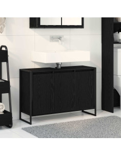 Mobile da Bagno Rovere Nero 90 x 30 x 60 cm Legno multistrato