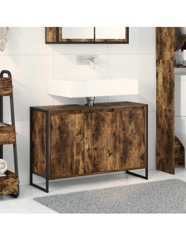 Mobile da Bagno con porta Quercia Fumosa 90 x 30 x 60 cm