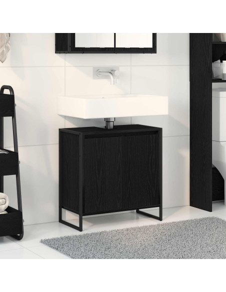 Mobile da Bagno Rovere Nero 60 x 30 x 60 cm Legno multistrato