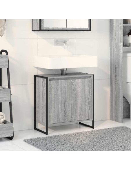 Mobile da Bagno Grigio Sonoma 60 x 30 x 60 cm Legno multistrato