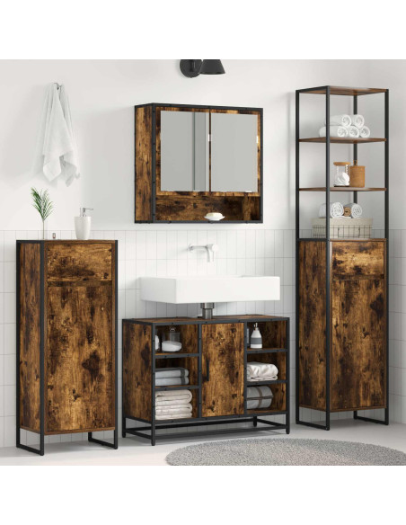 Mobile da Bagno con cassetto Quercia Fumosa 40 x 30 x 100 cm