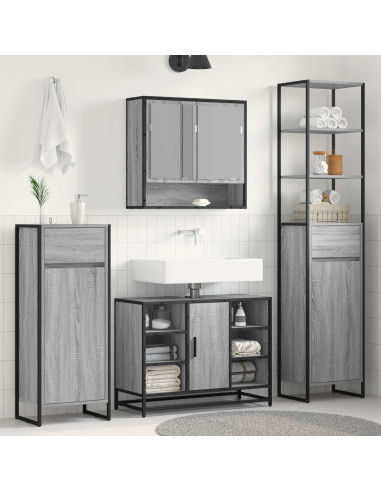 Mobile da Bagno con cassetto Grigio Sonoma 40 x 30 x 100 cm